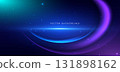 Futuristics geometric blue and purple curved technology on dark blue backgroung. 131898162