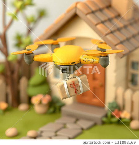 帶有微型花園和無人機送貨的樣品房 131898169