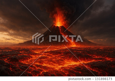 火山爆發 131898173