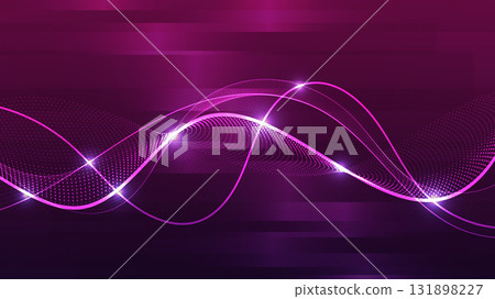 Futuristic Purple Vertical DNA Molecule Geometric Network Minimal Background. 131898227