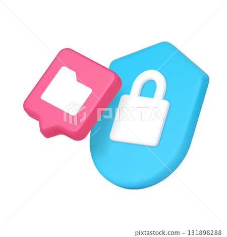 3d Realistic Icon Of Security Shield With Lock Symbol And Folder Bubble Notification 3d Realistic Icon Of Security Shield With Lock Symbol And Folder Bubble Notification 131898288