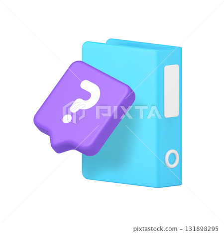 3d Realistic Icon Of Document Folder With Question Symbol Inside Purple Speech Bubble Shape 3d Realistic Icon Of Document Folder With Question Symbol Inside Purple Speech Bubble Shape 131898295