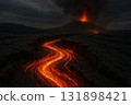 Erupting volcano 131898421