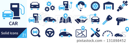 Vector car silhouette icon set 131898452