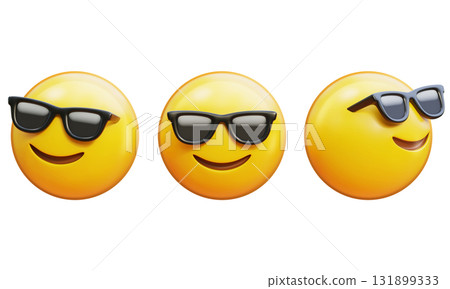 cool emoji faces wearng sunglasses 3D graphic cool emoji faces wearng sunglasses 3D graphic 131899333