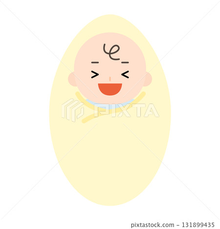 笑著的嬰兒的插圖 131899435