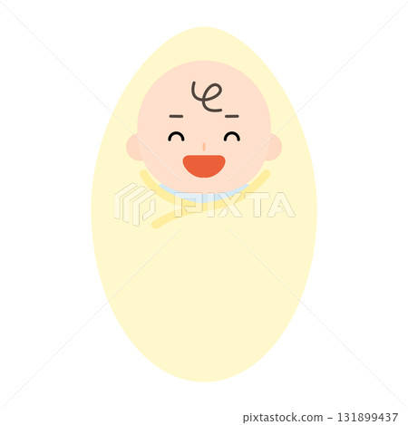 高興的嬰兒全身的插圖 131899437