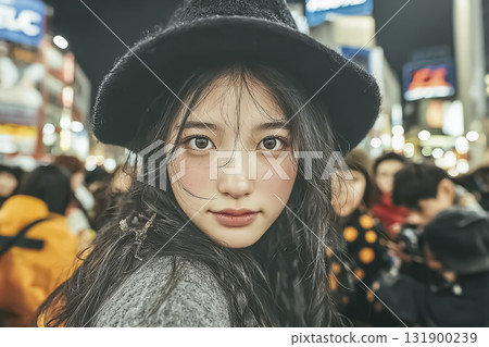 美優系列：高中女巫美優參加澀谷十字路口的萬聖節活動 131900239