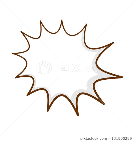 Comics book speech bubble, speech balloon or cartoon design element isolated on white background. Vector illustration 131900299