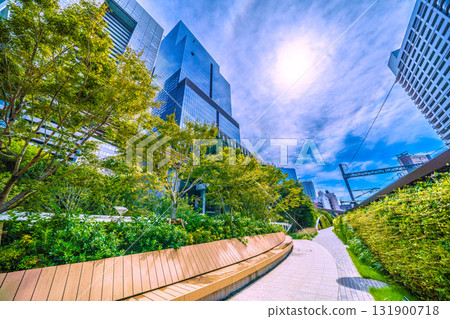 Tokyo cityscape in Japan, including views of the Blue Front Shibaura and Haro Tokyo cityscape in Japan, including views of the Blue Front Shibaura and Haro 131900718