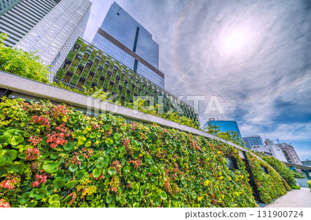 日本東京城市景觀，包括藍色前線芝浦和哈羅的景色 131900724