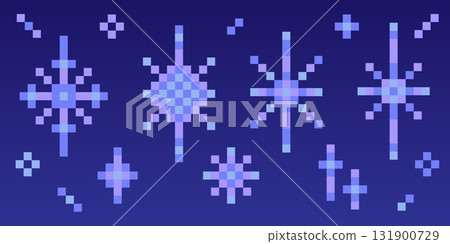 Pixel art star icons. Bitmap snowflakes elements. Y2k retro sparks and glitter decoration. Shiny magic geometric twinkles. Shiny vector abstract illustration Pixel art star icons. Bitmap snowflakes elements. Y2k retro sparks and glitter decoration. Shiny magic geometric twinkles. Shiny vector abstract illustration 131900729