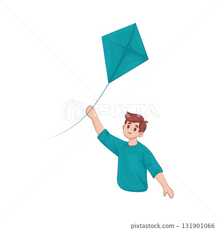 Illustration of father flying kite Illustration of father flying kite 131901066