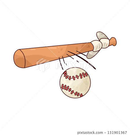 illustration of Baseball bat and ball illustration of Baseball bat and ball 131901367