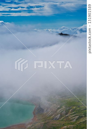 Zao Okama Crater engulfed in a sea of clouds 131901589