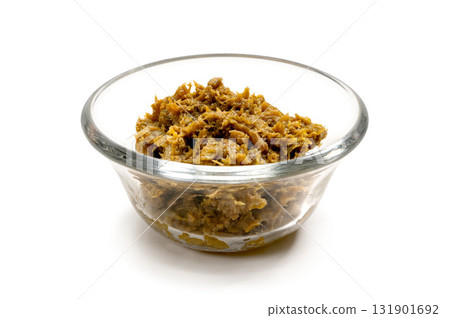 Japanese butterbur miso and white rice Japanese butterbur miso and white rice 131901692