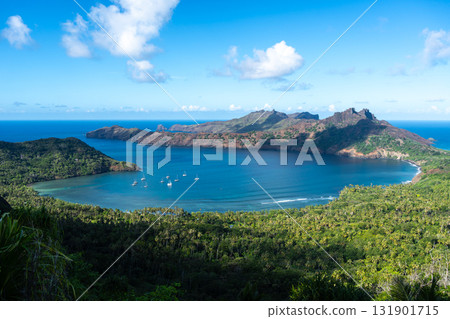 Anaho Bay and beach in Nuku Hiva, French Polynesia, Marquesas Islands Anaho Bay and beach in Nuku Hiva, French Polynesia, Marquesas Islands 131901715
