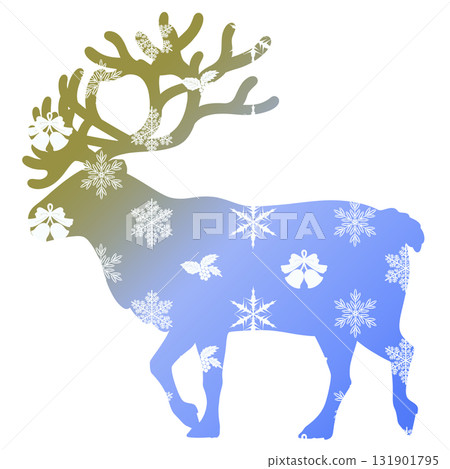 Reindeer and snowflake illustration Reindeer and snowflake illustration 131901795