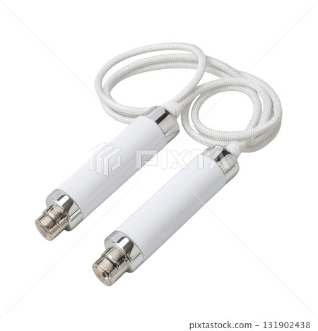White Jump Rope with Metallic Handles for Fitness, Exercise, and Speed Training in Gym Environment White Jump Rope with Metallic Handles for Fitness, Exercise, and Speed Training in Gym Environment 131902438