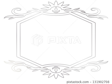 Antique Western-style hexagon label Antique Western-style hexagon label 131902708