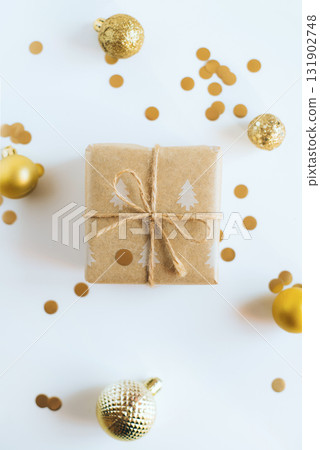 Christmas gift box on white background Christmas gift box on white background 131902748