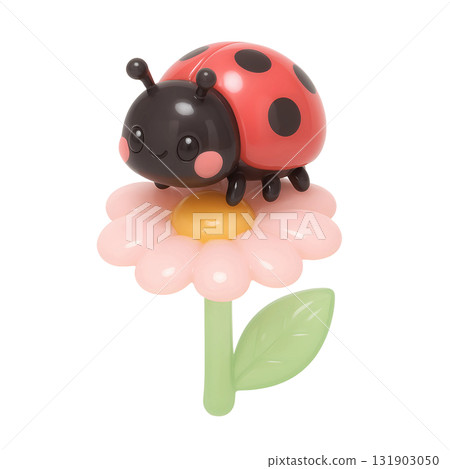Cute ladybug with Daisy flower 131903050