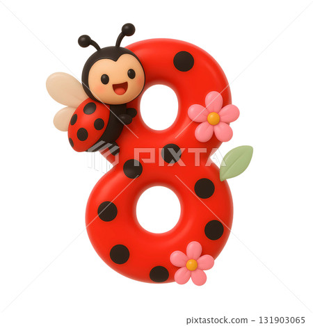3D ladybug number eight 3D ladybug number eight 131903065