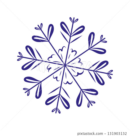 Hand drawn stylized snowflake with symmetrical pattern Hand drawn stylized snowflake with symmetrical pattern 131903132