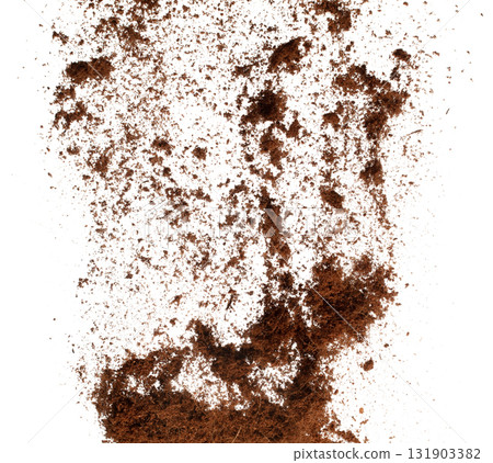 Coconut peel husk flying explosion, coconut chopped fine small S size fall down as dust. Coconut powder peel fertilizer splash throwing in Air. White background Isolated high speed shutter, freeze Coconut peel husk flying explosion, coconut chopped fine small S size fall down as dust. Coconut powder peel fertilizer splash throwing in Air. White background Isolated high speed shutter, freeze 131903382