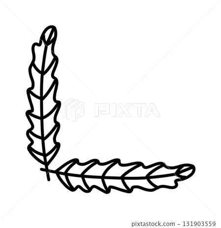 Simple hand-drawn floral corner element, black vector doodle with leaves and buds, perfect for decorative design accents. Simple hand-drawn floral corner element, black vector doodle with leaves and buds, perfect for decorative design accents. 131903559