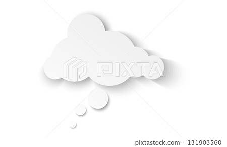 Think paper style bubble. Infographic design. Dialog message clouds. Vector discussion symbol 131903560