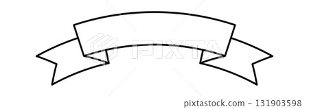 Ribbon Banner Line Art icon. Vector illustration 131903598