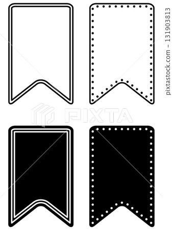 用輪廓和圓點裝飾的書籤框架套裝 131903813