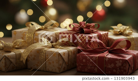 Lots of Christmas presents and illuminations Lots of Christmas presents and illuminations 131903943