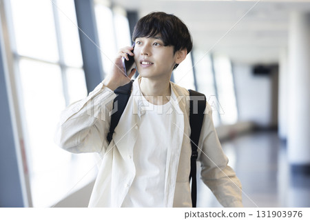 A man calling on a smartphone A man calling on a smartphone 131903976
