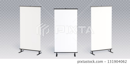 Blank roll up banner mockup set 131904062