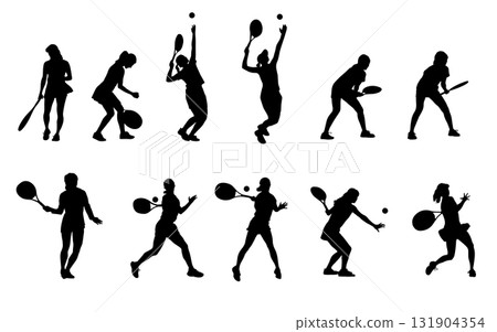 Female tennis player silhouette illustration 131904354