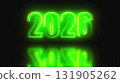 2026 glowing neon technology text. Computer generated 3d render 131905262