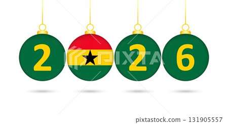 Ghana Flag Christmas Balls 2026 Decoration. Ghana Flag Christmas Balls 2026 Decoration. 131905557