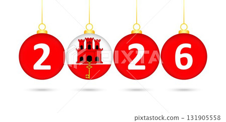Gibraltar Flag Christmas Balls 2026 Decoration. 131905558