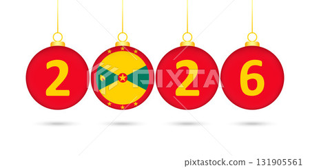 Grenada Flag Christmas Balls 2026 Decoration. 131905561