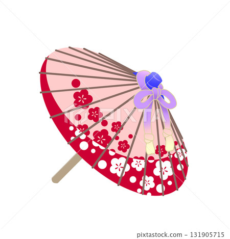 Japanese umbrella with plum pattern Japanese umbrella with plum pattern 131905715