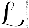 Hand drawn vector calligraphy letter L. Script capital font logo. brush Handwritten flourish style 131905798