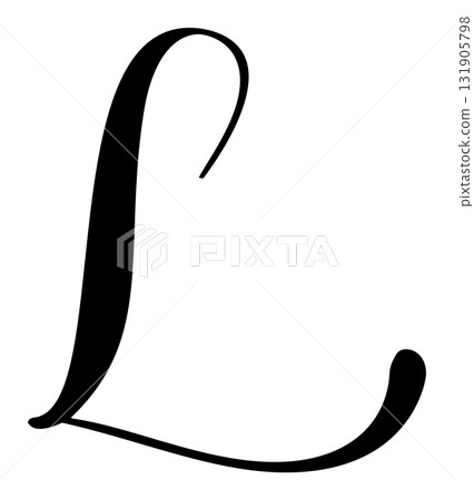 Hand drawn vector calligraphy letter L. Script capital font logo. brush Handwritten flourish style 131905798