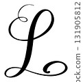 Calligraphic vector hand drawn letter L forming ornate monogram with decorative and design elegant scroll flourish 131905812