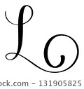 Black calligraphic vector letter L hand drawn forming part an elegant initial and projects design alphabet 131905825