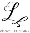Vector calligraphy hand drawn letter L icon logo. Script font. style Handwritten brush 131905827