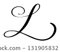 Hand drawn vector calligraphy letter L with heart. Script capital font logo. brush flourish Handwritten style 131905832