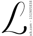 Calligraphic vector hand drawn letter L forming ornate monogram with decorative design and flourish elegant scroll 131905838