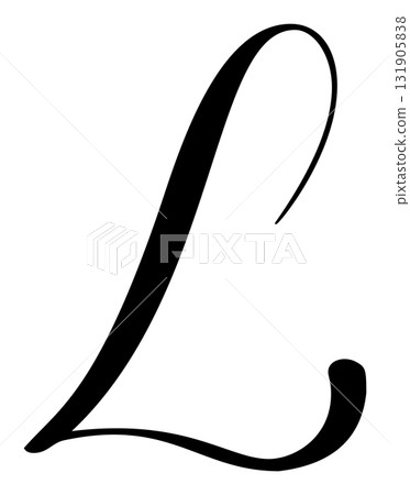 Calligraphic vector hand drawn letter L forming ornate monogram with decorative design and flourish elegant scroll Calligraphic vector hand drawn letter L forming ornate monogram with decorative design and flourish elegant scroll 131905838